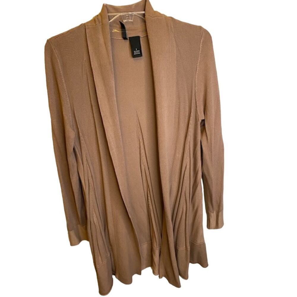 New Direction Women's Flare‎ Long Sweater Cardigan Tan Sz Small
